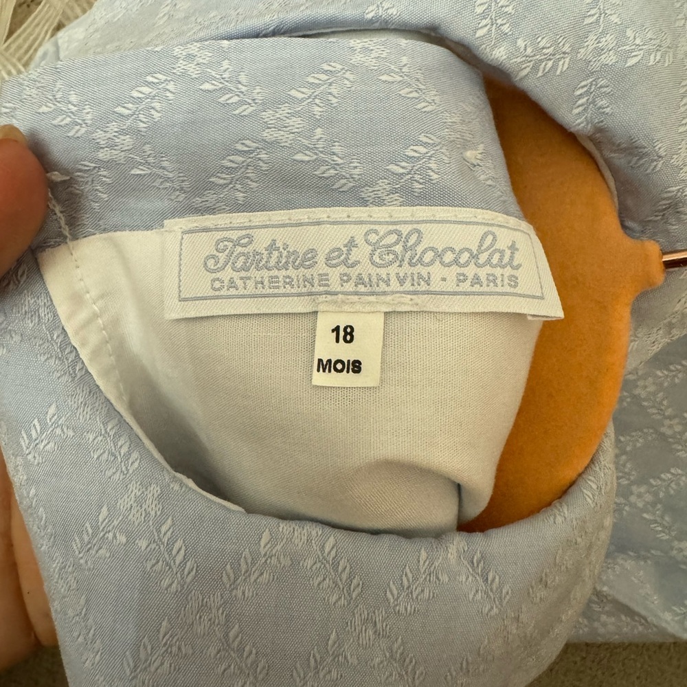 SOLD- Tartine et chocolat Peter Pan sleeveless pleated dress - Picture 7 of 8